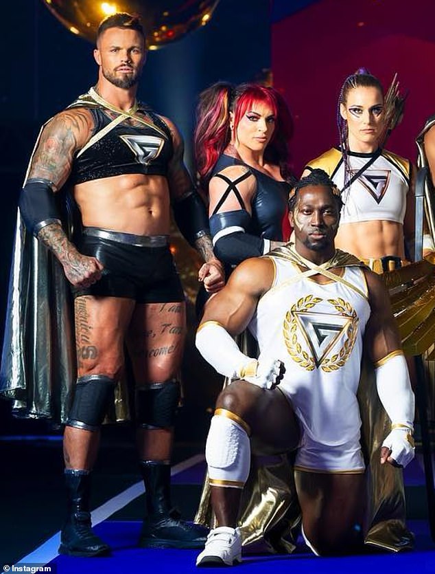 L-R: Former NRL star Sandor Earl, powerlifting champion Jaymii Morris, former Ninja Warrior Kwame Duah and pro athlete Harriet Roberts will also star in the show