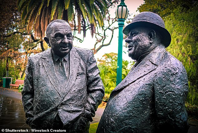 Mr Andrews would join Henry Bolte (left), Albert Dunstan (right), John Cain and Rupert Hamer in having his likeness reproduced at 1 Treasury Place outside the Prime Minister's office in Melbourne