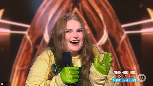 'Not all revelations are filmed in front of a live audience.  The reason is they don't want audience members to give away spoilers,” Mason began.  Pictured: Summer Warne on the show after being unmasked as the Bad Avocado