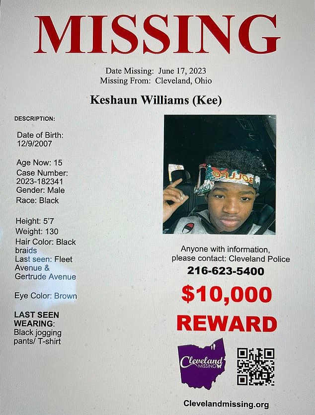 Keshaun Williams, who disappeared on June 17 this year, was last seen at a house party but never returned