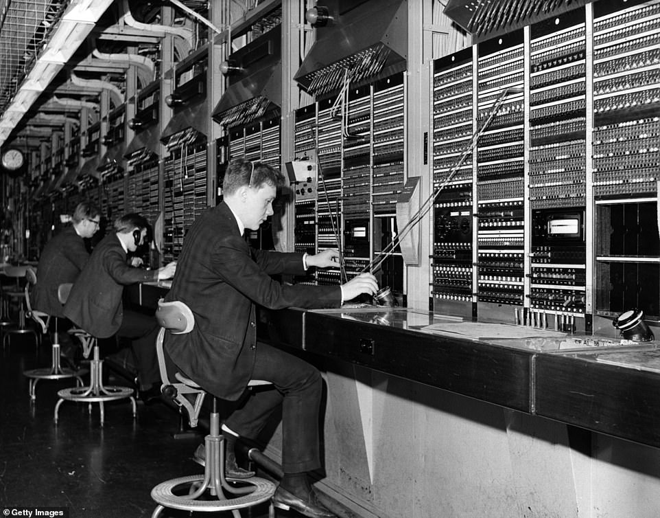 The trunk test switchboard at the Kingsway Trunk Exchange, located in tunnels beneath London's Holborn, pictured in April 1968