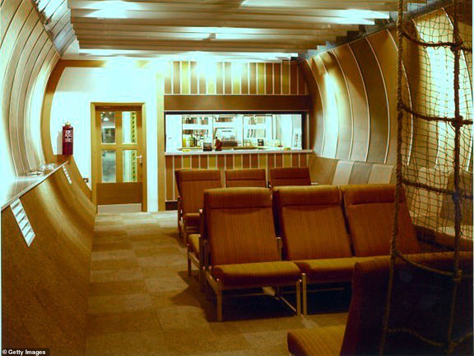 A general view of the Kingsway Tunnel bar can be seen in London, England.  The image is believed to have been taken in 1970