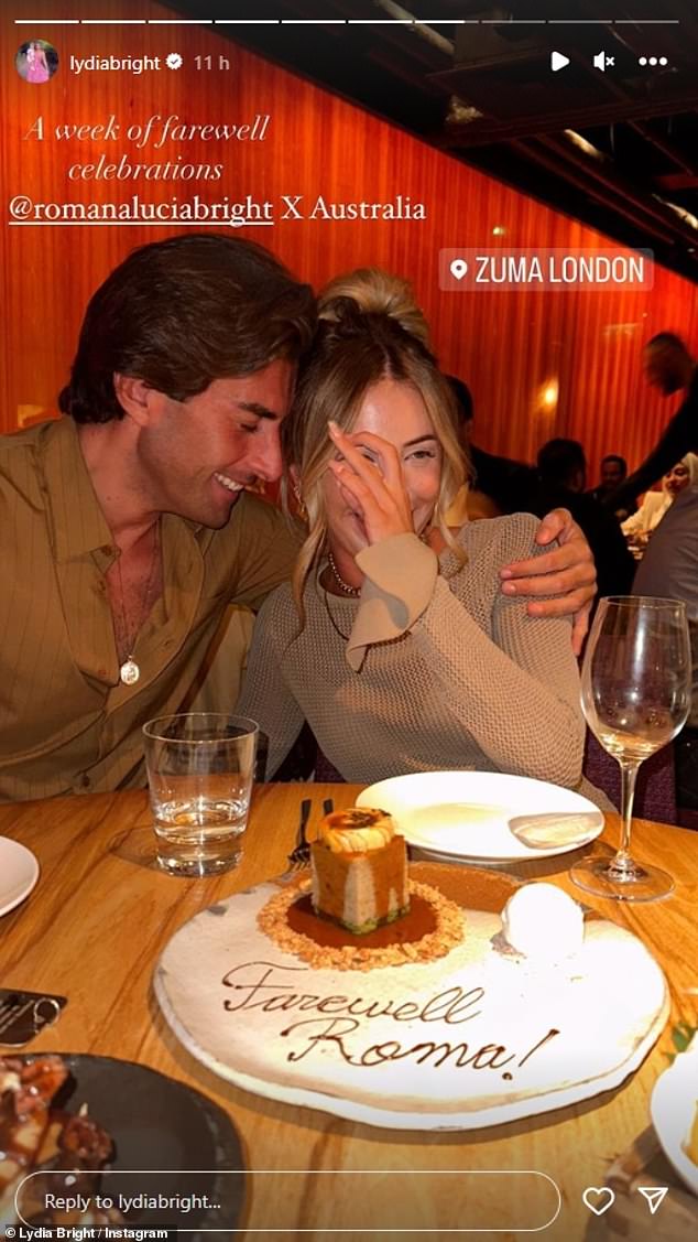 Celebrations: Lydia also shared a sweet photo of James and Romana laughing together at the dinner table