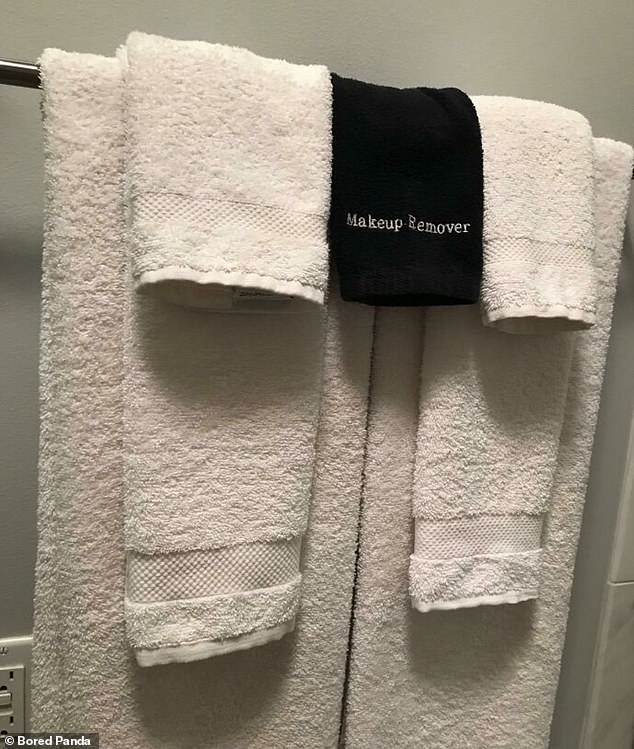 Another hotel offered guests a black washcloth to remove their makeup so the white ones didn't get stained