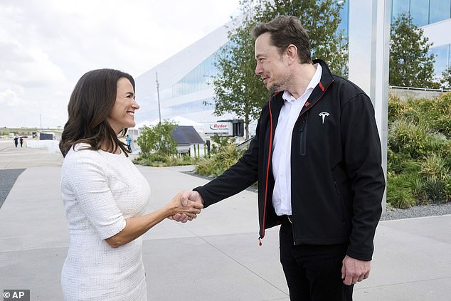 Katalin Novak meets with founder and CEO of Tesla, Inc.  Elon Musk at the newly inaugurated Tesla factory Gigafactory Texas in Austin, Texas, Monday, September 25, 2023