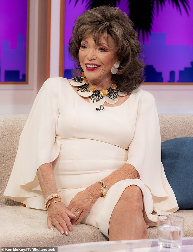 Tell-all: The legendary actress, 90, appeared on Good Morning Britain on Tuesday to talk about her new memoir, Behind The Shoulder Pads - Tales I Tell My Friends