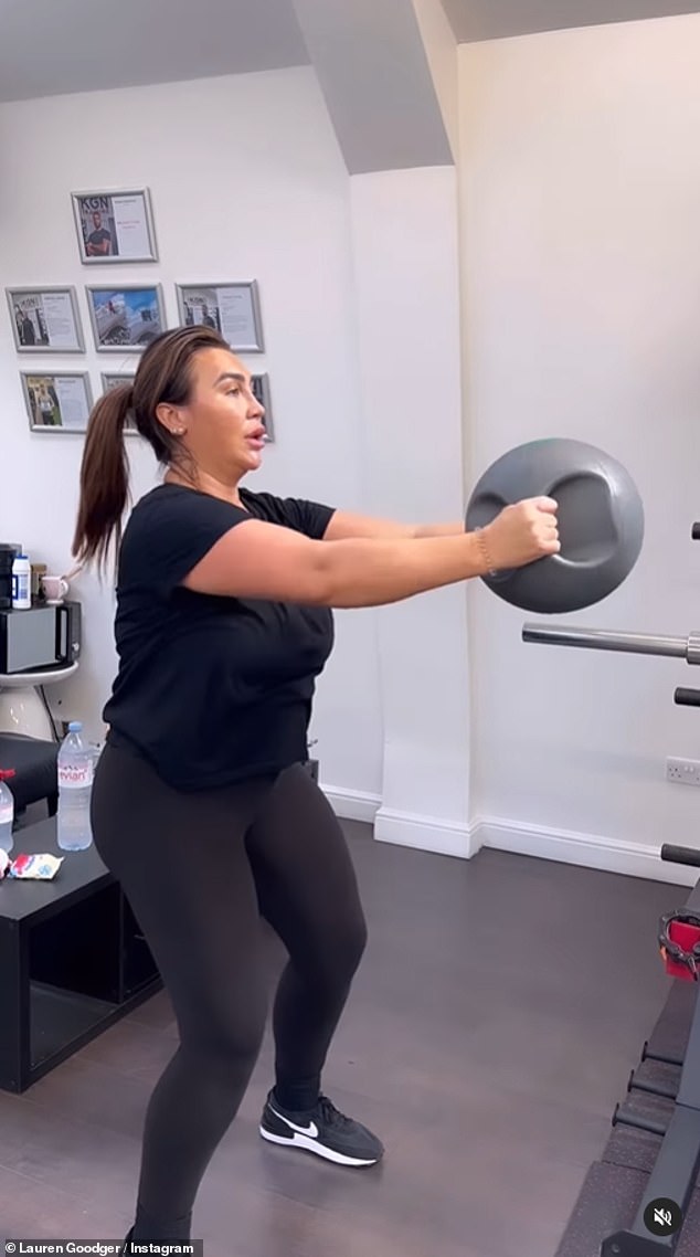 Motivated: Lauren showed just how hard she works on Thursday when she uploaded an intense video compiling her recent grueling workout to her Instagram