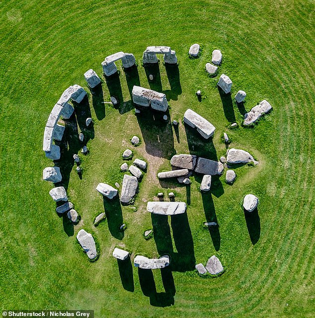 The sandstone sarsens – Stonehenge's most prominent slabs – were sourced locally from Marlborough Downs, just 20 miles from the monument's site.  Less obvious, however, is the provenance of the so-called 'bluestones' – a loose term used to refer to all the non-local rocks that make up the rest of the monument.  In the photo: Stonehenge, seen from above