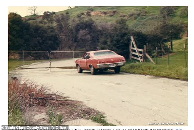 Police released this photo of Perlov's orange Chevy Nova, discovered abandoned at the entrance to an old quarry the day she died