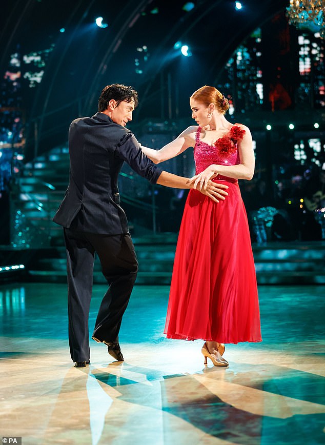 MailOnline can reveal that the Irish presenter, who is teaming up with Carlos Gu for this year's series, was reported to the police on Monday evening (pictured on Saturday's Strictly Come Dancing)