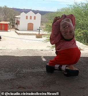 He lives in the small town of Monte Santo in the northeastern Brazilian state of Bahia.  He has been walking on his knees since he was seven and learned to read and write from his mother