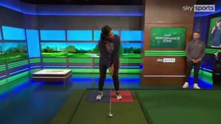 Henni Koyack and Zane Scotland use the Audi Performance Zone to explain how Ludvig Åberg uses the ground during his swing