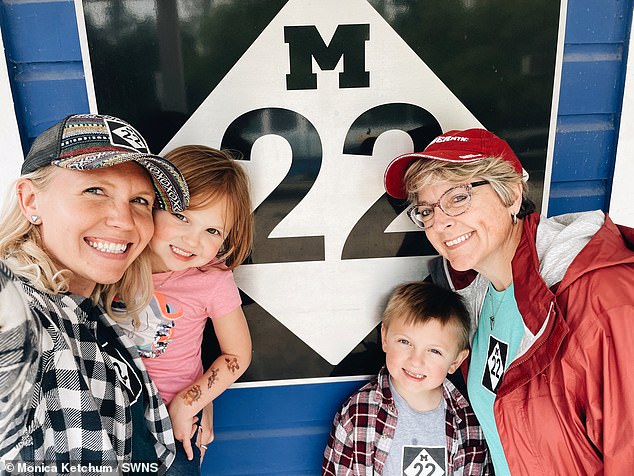 The couple now lives with Monica's children from her previous marriage, Zeke (right), 7, and Charlie (left), 5