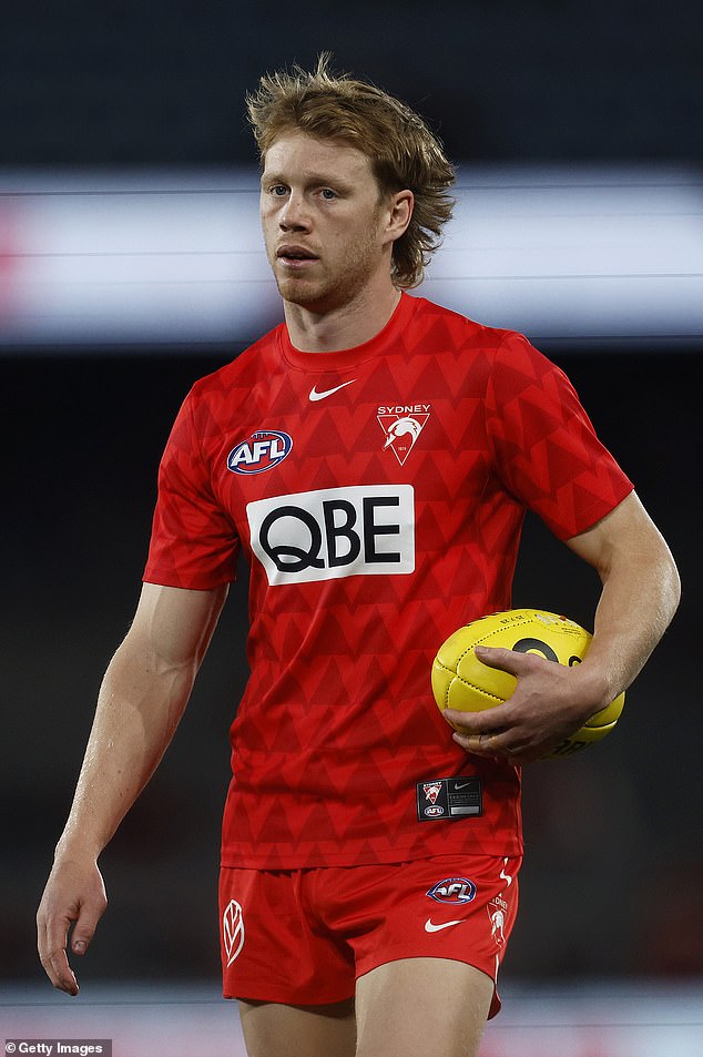 The Swans confirmed that Mills (pictured) had undergone surgery last week, with Seven Network reporting that Mills suffered the injury while wrestling a teammate during the traditional season-ending Mad Monday celebrations