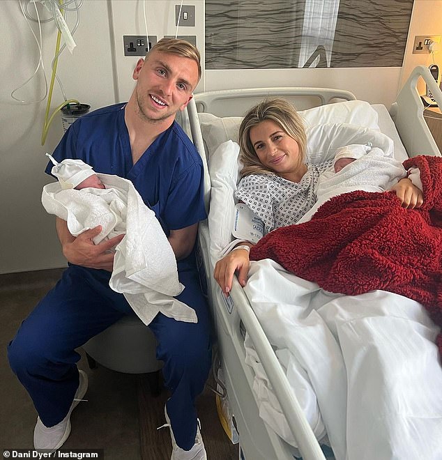 Baby joy!  Dani and West Ham footballer Jarrod welcomed their two-month-old twin girls Star and Summer in May