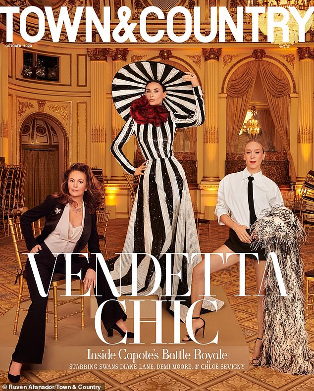 Cover Models: Diane, 58, Demi, 60, and Chloe, 48, star as the real-life women who were close friends of In Cold Blood author Truman Capote when he scandalously revealed many of their secrets in a short story called La Côte Basque , 1965