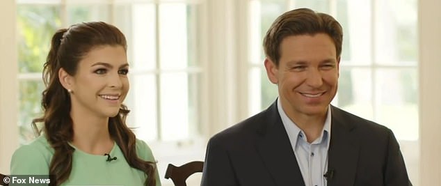 DeSantis, pictured with wife Casey, 'completely misread the room' when the couple was invited to lunch with Carlson and his wife Susie, the book claims