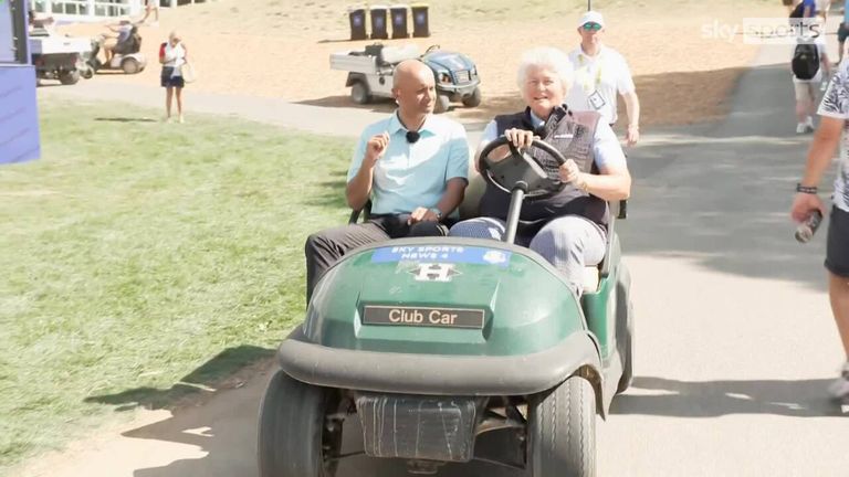 Dame Laura Davies joins Dharmesh Sheth on the 18th hole of the Marco Simone course as she predicts there will be a nail-biting finish to this year's Ryder Cup