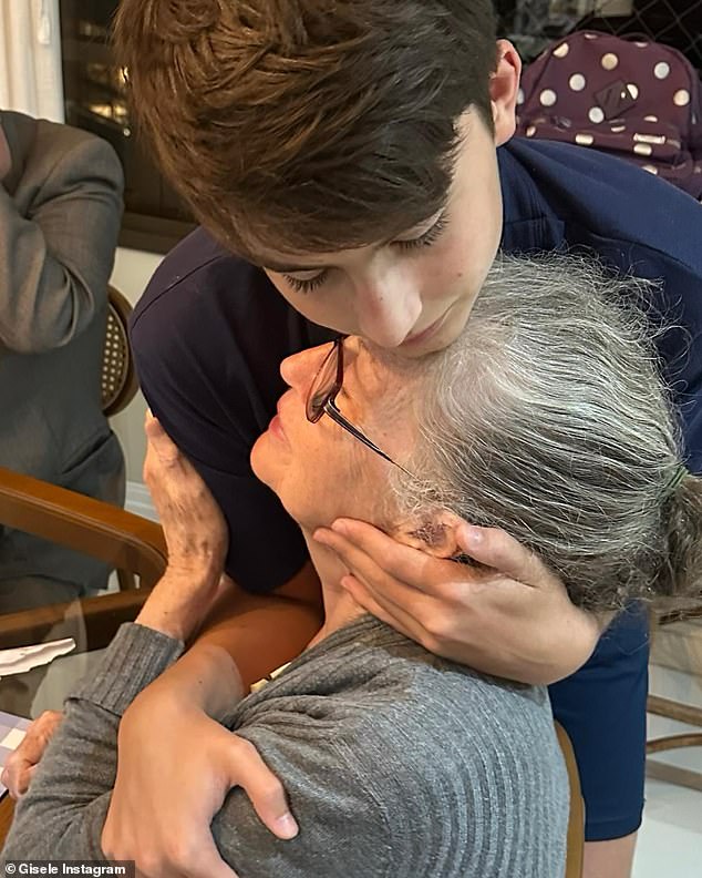 Generations: Gisele's family members made sure to show their love to each other with big hugs during the holidays