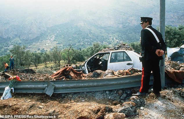 The site of the bombing that killed Judge Giovanni Falcone on May 24, 1992 in Palermo, Sicily