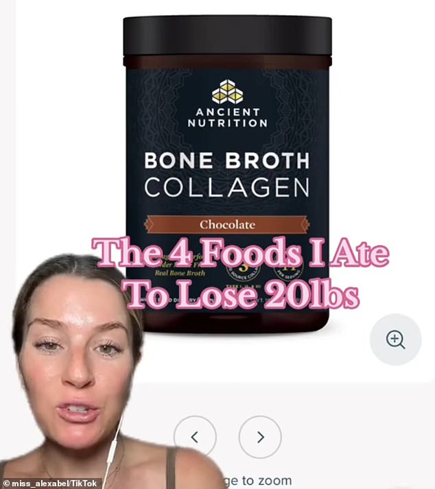 Alex then gushed about the Ancient Nutrition Bone Broth Collagen, which the website says helps support a healthy digestive system