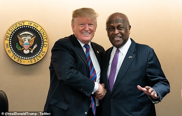 Donald Trump with Herman Cain