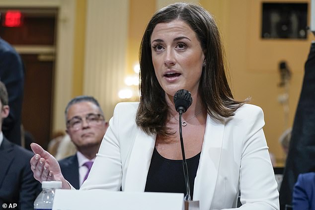 Cassidy Hutchinson, former aide to White House Chief of Staff Mark Meadows, testifies as the House select committee investigating the January 6 attack on the US Capitol holds a hearing at the Capitol in Washington, June 28, 2022