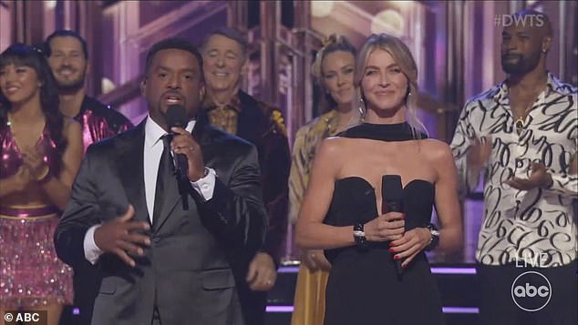 The show's hosts, Alfonso Ribeiro, 52, and Julianne Hough, 35, opened the program and spoke about the late ballroom expert