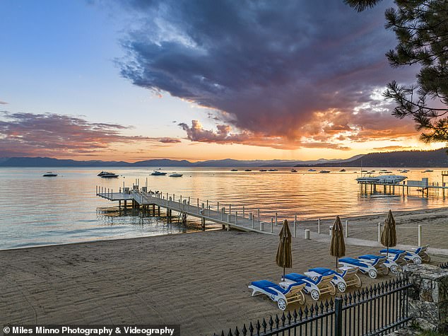 The private pier leading to an exclusive 60 meter long beach and elevated jet ski platform