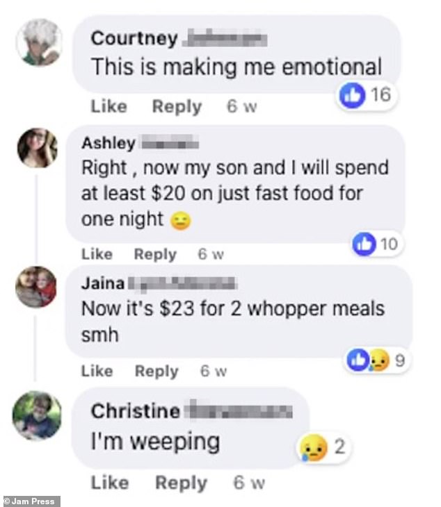 Dozens of other fast food fans flocked to the comments to share their thoughts on the cheap prices