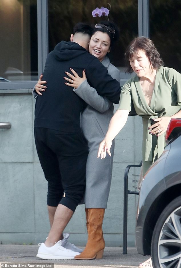 Happy: It's the second time the Whitney Dean actress, 31, has been seen in public with musician David as they kissed and hugged after dining at a Greek restaurant with her mother