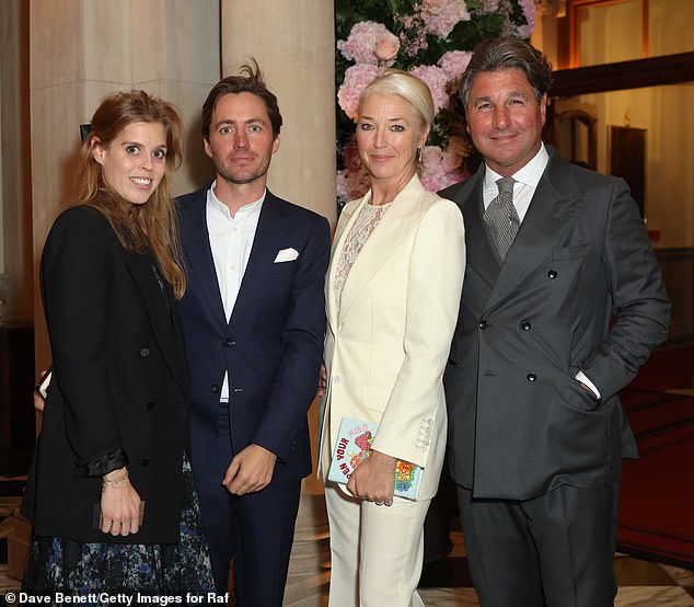 The couple appeared in good spirits as they attended the event last night - posing for photos alongside TV personality Tamara Beckwith and Giorgio Veroni