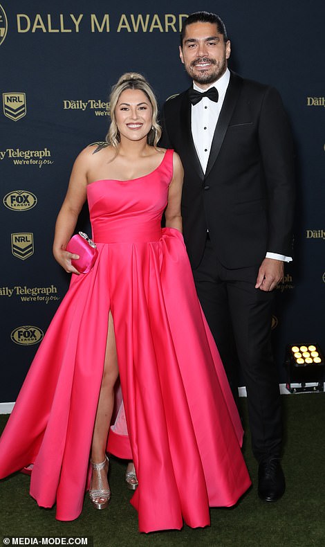 A light breeze allowed Natalie Harris, wife of Warrior's player Tohu Harris, to bare all thanks to (yet another) impossibly high split