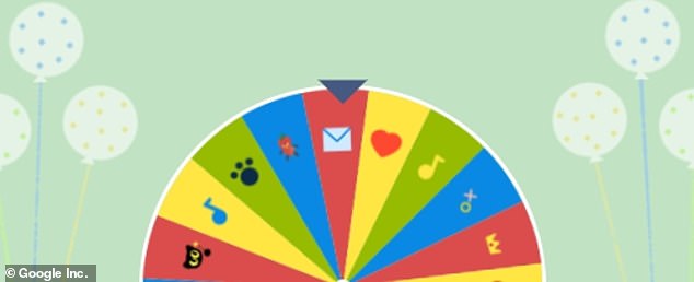 The Google Birthday Surprise Spinner picks an interactive game for users to play from the search engine's archives