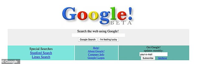 Google Beta: What the billion-dollar company's world-famous search function looked like 25 years ago