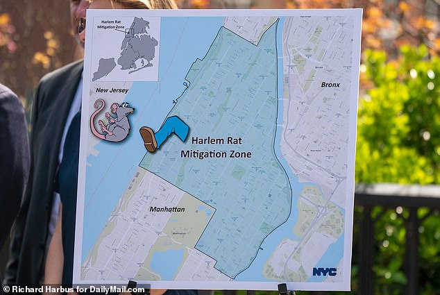 The mayor introduced a 'rat control zone' in Harlem earlier this year, which would invest $3.5 million in ridding the neighborhood of rodents