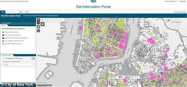 The city also 'celebrated' anti-rat day by posting an 'Interactive Rat Map' on the city's website