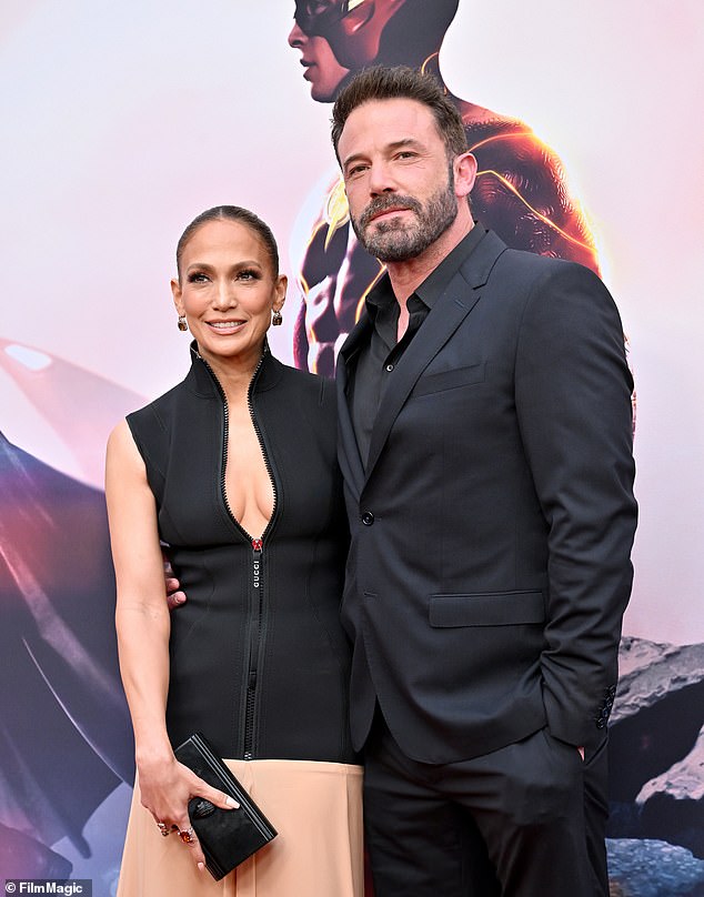 Happily married: Affleck celebrated his one-year wedding anniversary with Jennifer Lopez, 54, last summer. Pictured in June in LA