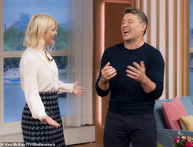 Delighted: The Good Morning Britain presenter, 48, appeared on the show alongside Holly on Monday as the selection of co-hosts continues following Phillip Schofield's departure earlier this year