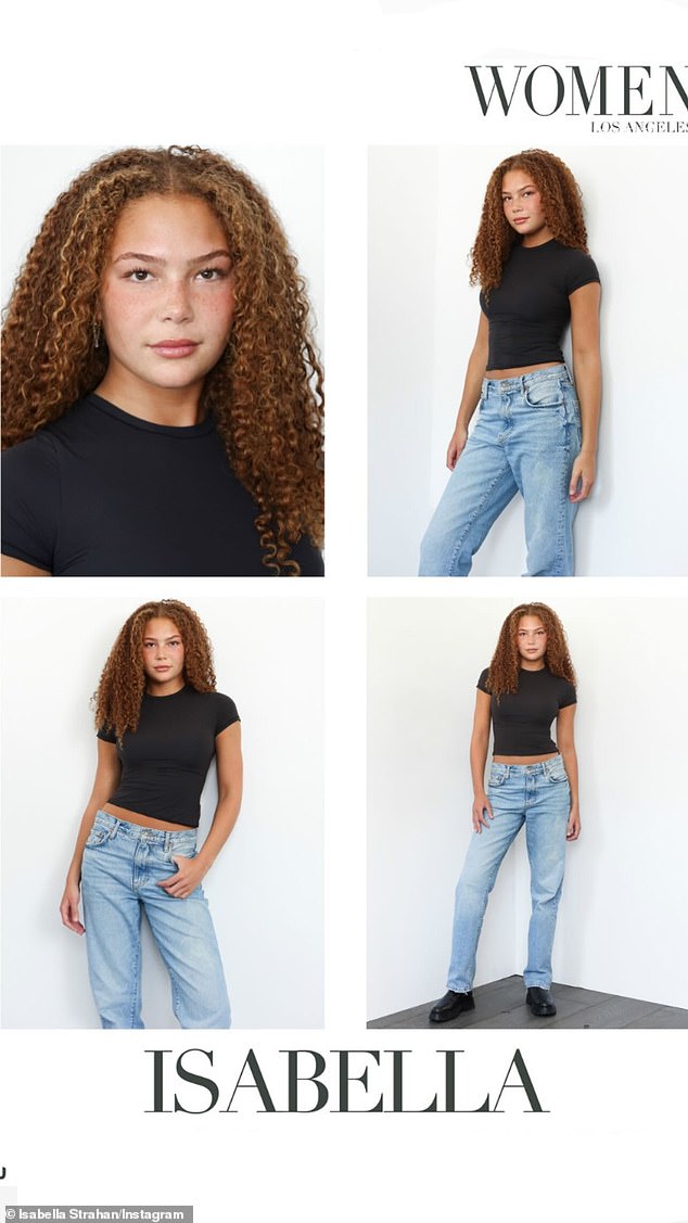 Another look: The teen was also seen wearing a black crop top and faded blue jeans