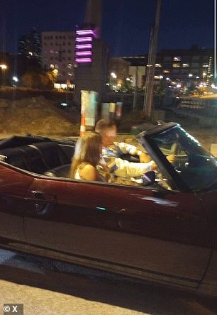 Kelce later rode Swift around Kansas City in his vintage drop-top