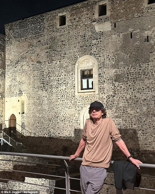 Sights: The star later smiled for a photo outside a castle