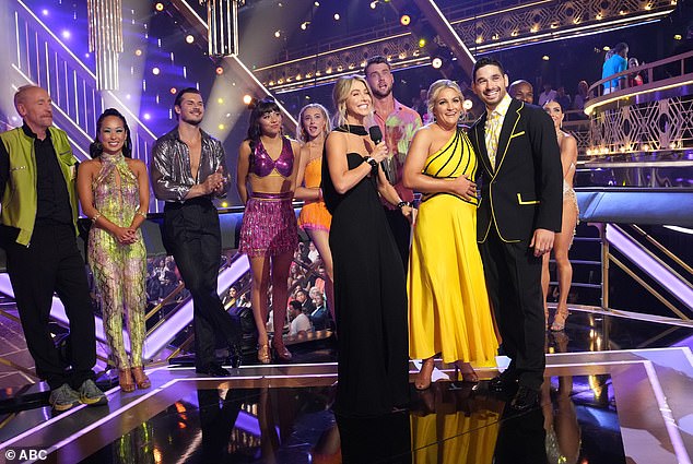 The new faces of DWTS: Jamie with co-host Julianne Hough on set in LA