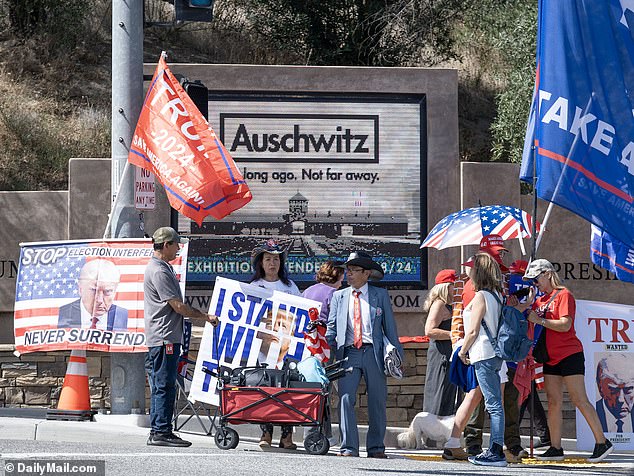 With waving flags and banners, Trump supporters showed their confidence in the Republican frontrunner