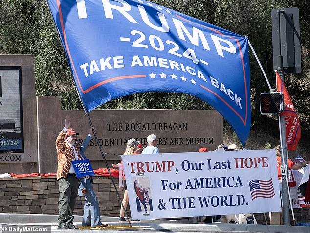 Banners proclaimed Trump was the last hope 'for America and the world'