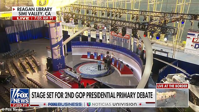 The stage is set for the debate, which will take place Wednesday at 9 PM ET