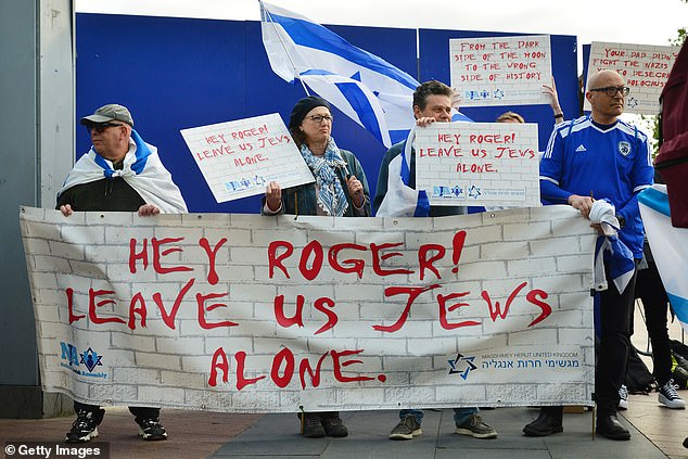 Supporters of the Jewish community demonstrated outside the O2 Arena in June before a performance by Roger Waters