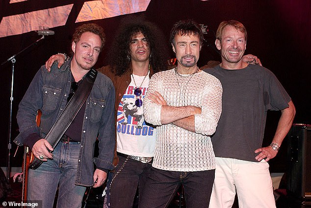 The singer – seen here with Neal Schon of Journey, Slash of Guns N Roses and Bad Company bandmate Simon Kirke – called his recovery 