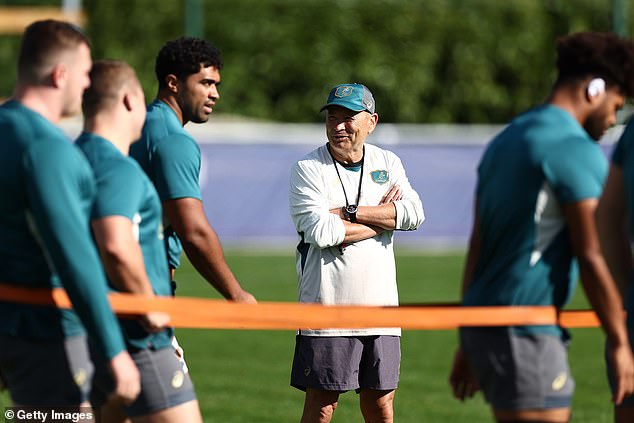 Wallabies coach Eddie Jones (pictured during Wallabies training during the World Cup) was also in Campese's sights