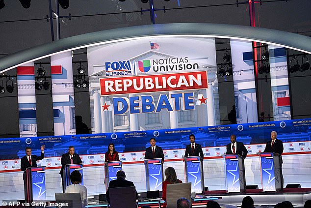 Seven candidates took part in the debate, but leader Donald Trump stayed away again